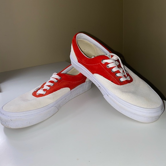 cream red vans